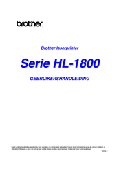 Brother HL-1800 Series Gebruikershandleiding