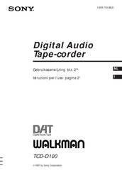 Sony Walkman TCD-D100 Gebruiksaanwijzing