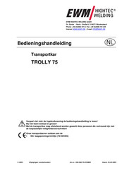 EWM HIGHTEC WELDING TROLLY 75 Bedieningshandleiding