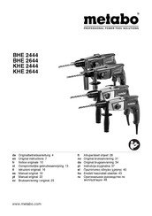 Metabo BHE 2444 Oorspronkelijke Gebruiksaanwijzing