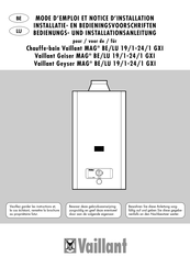 Vaillant MAG BE/LU 19/1 GXI Installatie- En Bedieningsvoorschriften