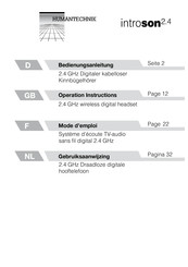 HumanTechnik introson 2.4 Gebruiksaanwijzing