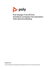 Poly Voyager Free 20 Echt Gebruikershandleiding