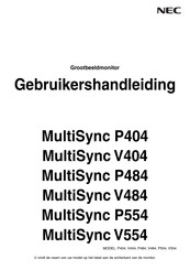 NEC MultiSync P404 Gebruikershandleiding