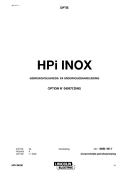 Lincoln Electric HPi INOX Onderhoudshandleiding