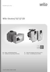 Wilo Stratos-Z Series Inbouw- En Bedieningsvoorschriften