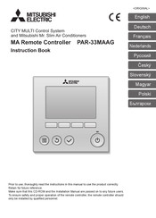 Mitsubishi Electric PAR-33MAAG Bedieningshandleiding