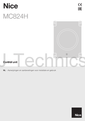 Nice MC824H Aanwijzingen Voor Installatie En Aansluiten
