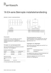 Aritech 1X-E4 Series Beknopte Installatiehandleiding