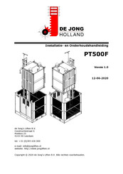 Jong's Liften PT500F Installatie- En Onderhoudshandleiding