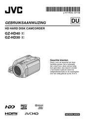 JVC GZ-HD40 E Gebruiksaanwijzing