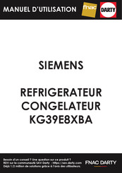 Siemens KG39E8XBA Gebruiksaanwijzing