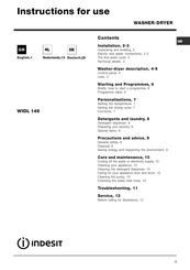 Indesit WIDL 146 Instructies Voor Het Gebruik