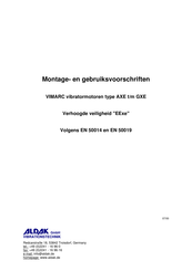 ALDAK Vimarc AXE t/m GXE Montage- En Gebruikshandleiding