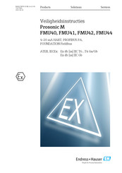 Endress+Hauser Prosonic M FMU42 Bedienings- En Veiligheidsinstructies