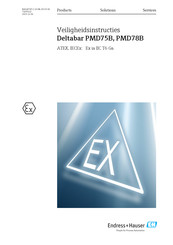 Endress+Hauser Deltabar PMD75B Bedienings- En Veiligheidsinstructies