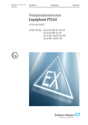 Endress+Hauser Liquiphant FTL62 Bedienings- En Veiligheidsinstructies