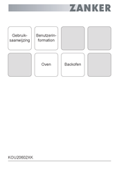 ZANKER KOU20602XK Gebruiksaanwijzing
