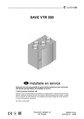 SystemAir SAVE VTR 500 Installatie- En Servicehandleiding