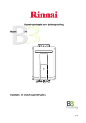 Rinnai 17e Installatie- En Onderhoudsinstructies