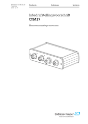 Endress+Hauser Memosens CYM17 Handleiding Voor Inbedrijfstelling