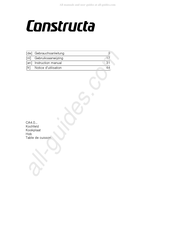 CONSTRUCTA CA4 0 Series Gebruiksaanwijzing