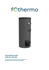 fothermo PVB-200 Installatie-, Bedienings- En Onderhoudsinstructies