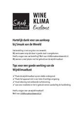 Wine Klima Excellence S77 Gebruikershandleiding