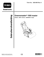 Toro Greensmaster 1000 Gebruikershandleiding