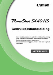 Canon PowerShot SX40 HS Gebruikershandleiding