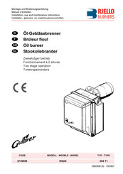 Riello Burners Gulliver RG3D Installatie-, Gebruiks- En Onderhoudsvoorschriften