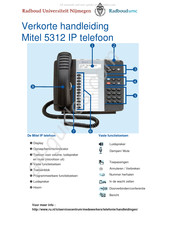 Mitel 5312 Verkorte Handleiding