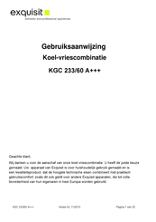 Exquisit KGC 233/60 A+++ Gebruiksaanwijzing