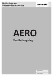 Siegenia AERO Installatie-, Bedienings- En Onderhoudsinstructies