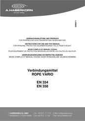 A.HABERKORN ROPE VARIO Gebruiksaanwijzing