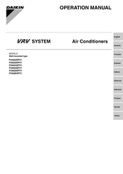 Daikin FXAQ63PV1 Gebruiksaanwijzing