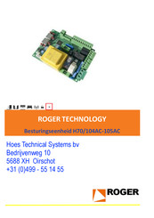 Roger Technology H70/104AC-105AC Handleiding