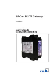 KSB BACnet MS/TP Gebruikshandleiding