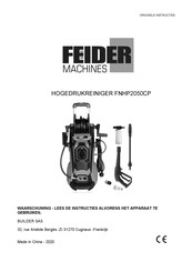 FEIDER Machines FNHP2050CP Originele Instructies