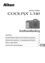 Nikon Coolpix L340 Snelhandleiding