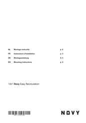 Novy 1861 Easy Recirculation Montage-Instructies