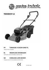 Elem Garden Technic TDE40V37-LI Instructies