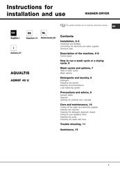 Hotpoint Ariston AQUALTIS AQM8F 49 U Instructies