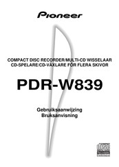 Pioneer PDR-W839 Gebruiksaanwijzing