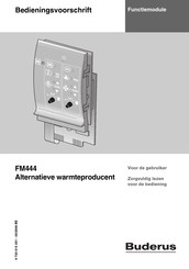 Buderus FM444 Bedieningsvoorschrift