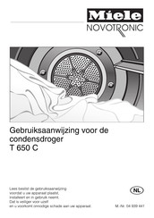 Miele Novotronic T 650 C Gebruiksaanwijzing