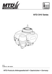 MTD OHV Series Gebruiksaanwijzing