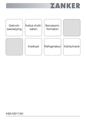 ZANKER KBA16011SK Gebruiksaanwijzing