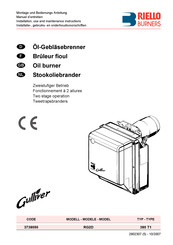 Riello Burners 3738050 Installatie-, Gebruiks- En Onderhoudsvoorschriften