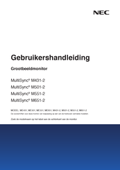 NEC MultiSync M501-2 Gebruikershandleiding